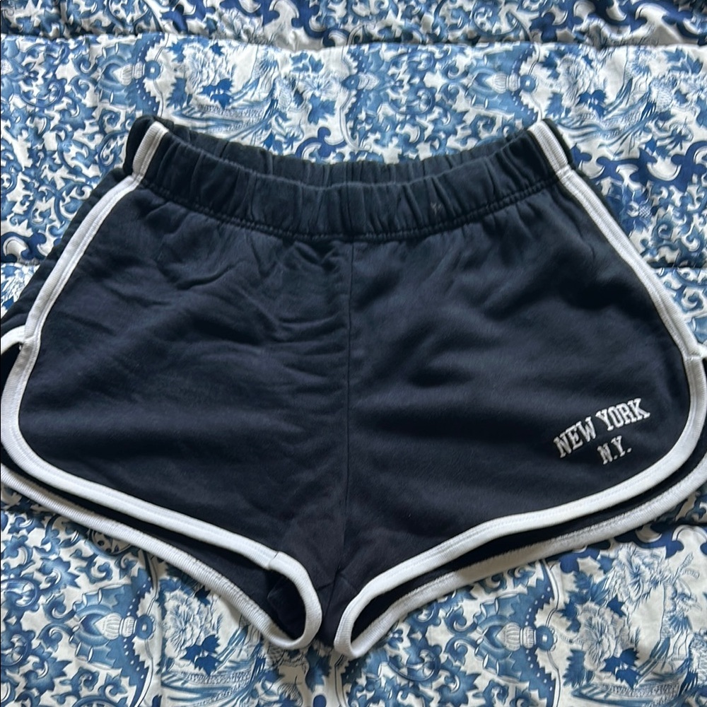 Brandy Melville Black Athletic Shorts with White Trim
